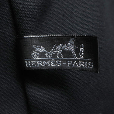 エルメス HERMES フールトゥ カバス ブラック コットン トートバッグ 黒 グレー キャンバス トート