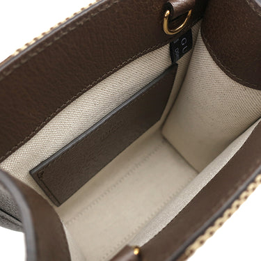 グッチ GUCCI ミニトート 699406 ベージュXブラウン レザー ジャンボGGキャンバス 2WAYバッグ ゴールド金具 茶 シェリーラインストラップ