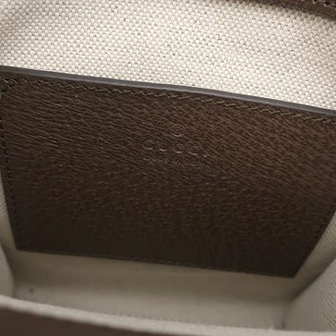 グッチ GUCCI ミニトート 699406 ベージュXブラウン レザー ジャンボGGキャンバス 2WAYバッグ ゴールド金具 茶 シェリーラインストラップ