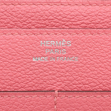 エルメス HERMES ドゴンデュオ ドゴンGM ローズアザレ エバーカラー 長財布 シルバー金具 ピンク