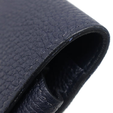 エルメス HERMES ドゴンデュオ ドゴンGM ブルーインディゴ トゴ 長財布 シルバー金具 紺