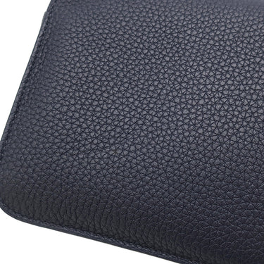 エルメス HERMES ドゴンデュオ ドゴンGM ブルーインディゴ トゴ 長財布 シルバー金具 紺
