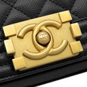 シャネル CHANEL ボーイシャネル スモール チェーン ブラック キャビアスキン ショルダーバッグ ヴィンテージ金具 黒