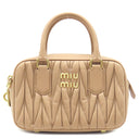 ミュウミュウ Miu Miu アルカディ マテラッセ レザー バッグ スモール サンドベージュ レザー 2WAYバッグ ゴールド金具 ミラーケース欠品