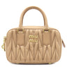 ミュウミュウ Miu Miu アルカディ マテラッセ レザー バッグ スモール サンドベージュ レザー 2WAYバッグ ゴールド金具 ミラーケース欠品