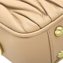ミュウミュウ Miu Miu アルカディ マテラッセ レザー バッグ スモール サンドベージュ レザー 2WAYバッグ ゴールド金具 ミラーケース欠品