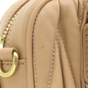 ミュウミュウ Miu Miu アルカディ マテラッセ レザー バッグ スモール サンドベージュ レザー 2WAYバッグ ゴールド金具 ミラーケース欠品
