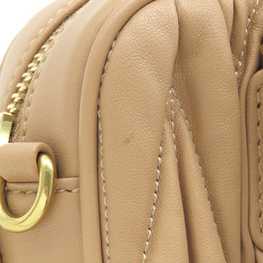 ミュウミュウ Miu Miu アルカディ マテラッセ レザー バッグ スモール サンドベージュ レザー 2WAYバッグ ゴールド金具 ミラーケース欠品