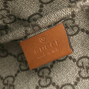 グッチ GUCCI ロゴプリント 777165 ベージュ×ブラウン キャンバス レザー クラッチバッグ シルバー金具 セカンドバッグ ストラップ付 ポーチ