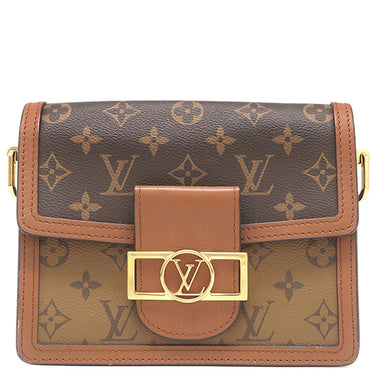 ルイヴィトン Louis Vuitton ドーフィーヌ MINI M45959 モノグラムリバース モノグラムキャンバス モノグラムリバースキャンバス ショルダーバッグ ゴールド金具 茶