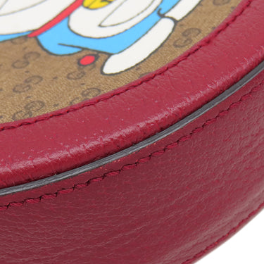 グッチ Gucci ドラえもん コラボ ミニGGスプリーム 625216 ベージュ×レッド レザー ミニGGスプリームキャンバス ショルダーバッグ ゴールド金具 DORAEMON