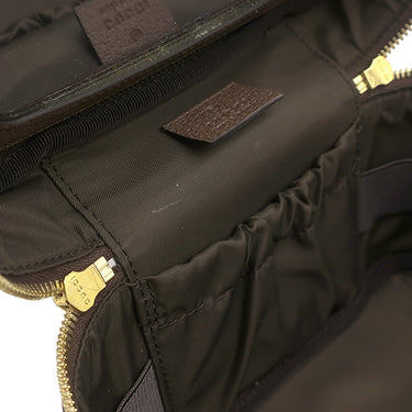 グッチ GUCCI コスメティック バニティ 611001 ベージュ×ブラウン GGスプリームキャンバス レザー ポーチ ゴールド金具 化粧ポーチ シェリー ウェブ