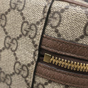 グッチ GUCCI コスメティック バニティ 611001 ベージュ×ブラウン GGスプリームキャンバス レザー ポーチ ゴールド金具 化粧ポーチ シェリー ウェブ
