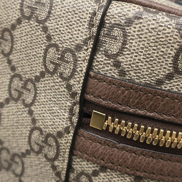 グッチ GUCCI コスメティック バニティ 611001 ベージュ×ブラウン GGスプリームキャンバス レザー ポーチ ゴールド金具 化粧ポーチ シェリー ウェブ