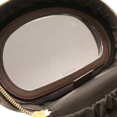 グッチ GUCCI コスメティック バニティ 611001 ベージュ×ブラウン GGスプリームキャンバス レザー ポーチ ゴールド金具 化粧ポーチ シェリー ウェブ