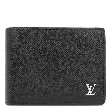 ルイヴィトン LOUIS VUITTON ポルトフォイユ ミルティプル M30295 ブラック タイガ 二つ折り財布 シルバー金具 黒
