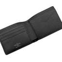 ルイヴィトン LOUIS VUITTON ポルトフォイユ ミルティプル M30295 ブラック タイガ 二つ折り財布 シルバー金具 黒