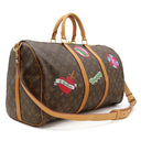 ルイヴィトン LOUIS VUITTON キーポルバンドリエール 50 M43996 モノグラムパッチーズ モノグラムキャンバス ボストンバッグ ゴールド金具 刺繍 ワッペン