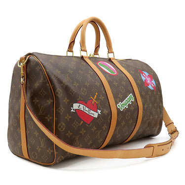 ルイヴィトン LOUIS VUITTON キーポルバンドリエール 50 M43996 モノグラムパッチーズ モノグラムキャンバス ボストンバッグ ゴールド金具 刺繍 ワッペン
