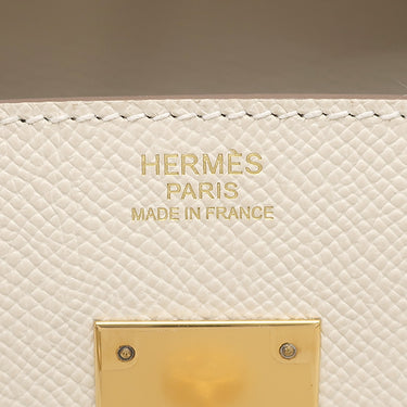 エルメス HERMES バーキン30 クレ ヴォーエプソン ハンドバッグ ゴールド金具 オフホワイト
