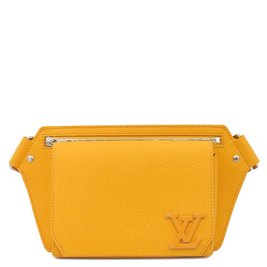 ルイヴィトン LOUIS VUITTON テイクオフ スリング M21419 サフラン グレインカーフレザー アエログラムレザー ボディバッグ シルバー金具 黄色 ショルダーバッグ