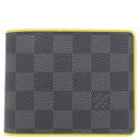 ルイヴィトン LOUIS VUITTON ポルトフォイユ ミュルティプル N63258 グラフィット×アニスイエロー ダミエグラフィットキャンバス 二つ折り財布
