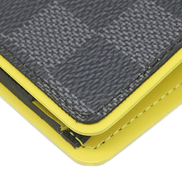ルイヴィトン LOUIS VUITTON ポルトフォイユ ミュルティプル N63258 グラフィット×アニスイエロー ダミエグラフィットキャンバス 二つ折り財布