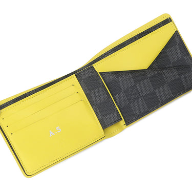 ルイヴィトン LOUIS VUITTON ポルトフォイユ ミュルティプル N63258 グラフィット×アニスイエロー ダミエグラフィットキャンバス 二つ折り財布
