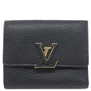 ルイヴィトン LOUIS VUITTON ポルトフォイユ カプシーヌ XS M68587 ノワール×ホットピンク レザー トリヨンレザー 三つ折り財布 ゴールド金具 黒 ピンク