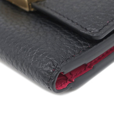 ルイヴィトン LOUIS VUITTON ポルトフォイユ カプシーヌ XS M68587 ノワール×ホットピンク レザー トリヨンレザー 三つ折り財布 ゴールド金具 黒 ピンク