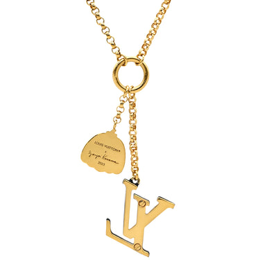 ルイヴィトン LOUIS VUITTON LV×YK コリエLV アイコニック インフィニティドット M01079 ブラック×ホワイト×ゴールド GP 樹脂系 ネックレス 白 黒 草間彌生