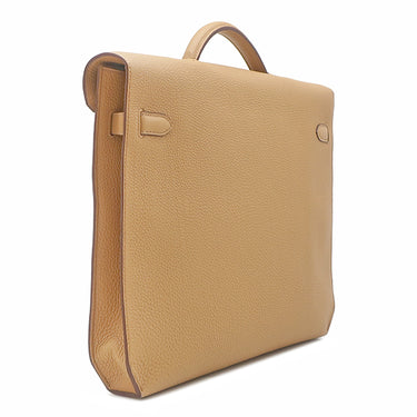 エルメス HERMES ケリー デペッシュ ビスキュイ トゴ ブリーフケース シルバー金具 ビジネスバッグ