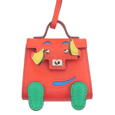 エルメス HERMES ビジュードサック ケリードール カプシーヌ×ジョーヌナプル×ヴェールヴェルティゴ×ブルーザンジバル レザー ヴォータデラクト バッグチャーム シルバー金具 チャーム ケリーモチーフ