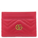グッチ GUCCI GGマーモント 443127 レッド レザー カードケース ゴールド金具 名刺入れ カード入れ キルティング 赤
