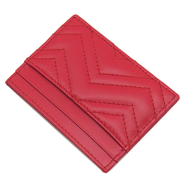グッチ GUCCI GGマーモント 443127 レッド レザー カードケース ゴールド金具 名刺入れ カード入れ キルティング 赤