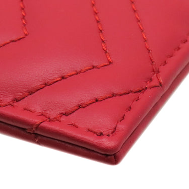 グッチ GUCCI GGマーモント 443127 レッド レザー カードケース ゴールド金具 名刺入れ カード入れ キルティング 赤