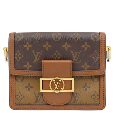 ルイヴィトン LOUIS VUITTON ドーフィーヌ MINI M45959 モノグラムリバース モノグラムキャンバス モノグラムリバースキャンバス ショルダーバッグ ゴールド金具 茶