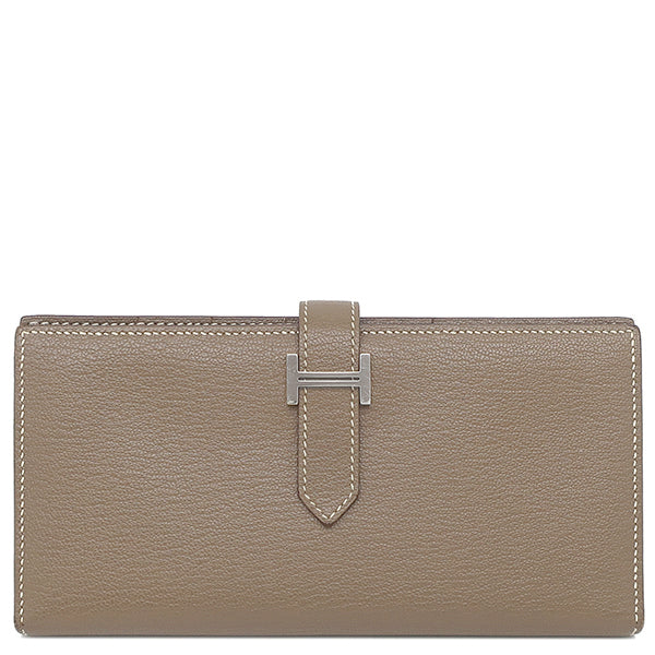 HERMES シルバー 二つ折り財布 長く愛せる名品♪HERMES べアン ミニ 二