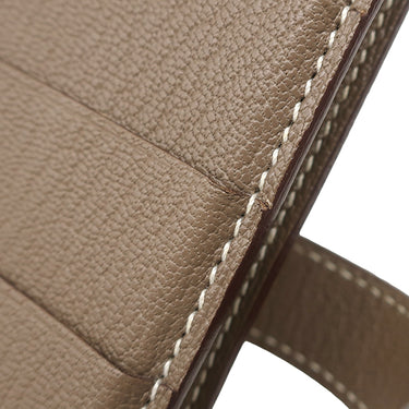 エルメス HERMES ベアンスフレ エトゥープ シェーブル 長財布 シルバー金具 グレージュ 二つ折り財布