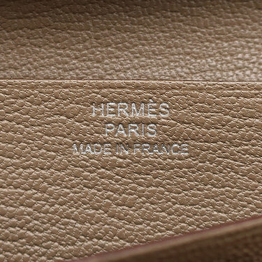 エルメス HERMES ベアンスフレ エトゥープ シェーブル 長財布 シルバー金具 グレージュ 二つ折り財布