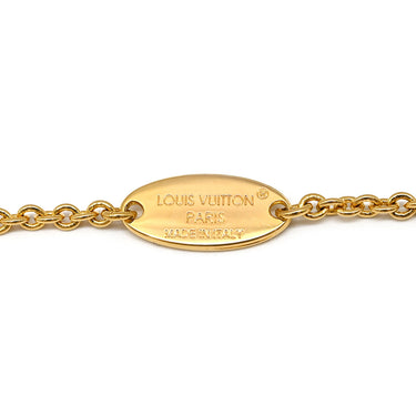 ルイヴィトン LOUIS VUITTON LVフローラグラム M0940A ホワイト×ゴールド GP フェイクパール ブレスレット LVイニシャル モノグラムフラワー