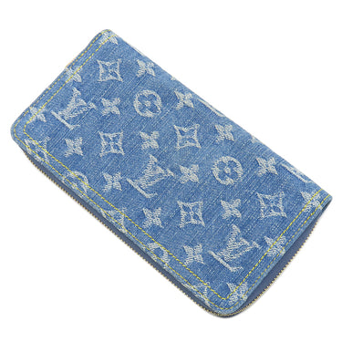 ルイヴィトン LOUIS VUITTON ジッピーウォレット M82958 ブルー モノグラムデニム 長財布 ゴールド金具 LV リミックス ラウンドファスナー