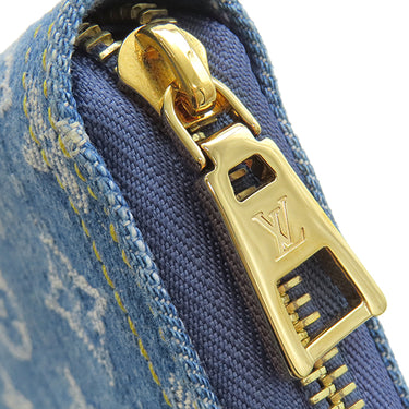 ルイヴィトン LOUIS VUITTON ジッピーウォレット M82958 ブルー モノグラムデニム 長財布 ゴールド金具 LV リミックス ラウンドファスナー