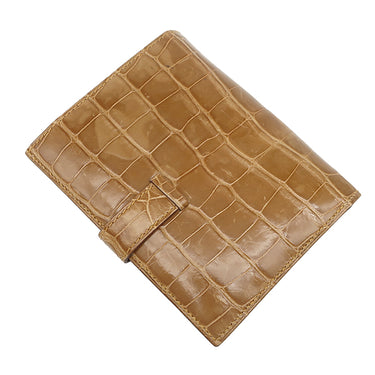 エルメス HERMES ベアンコンパクト クラフト アリゲーター 二つ折り財布 ゴールド金具 コンパクトウォレット クロコ