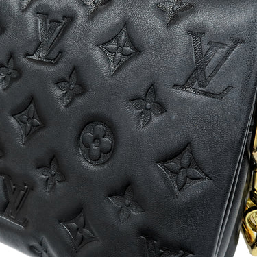 ルイヴィトン LOUIS VUITTON クッサン BB M21259 ブラック ラムスキン 2WAYバッグ ゴールド金具 モノグラム チェーンショルダー クラッチ