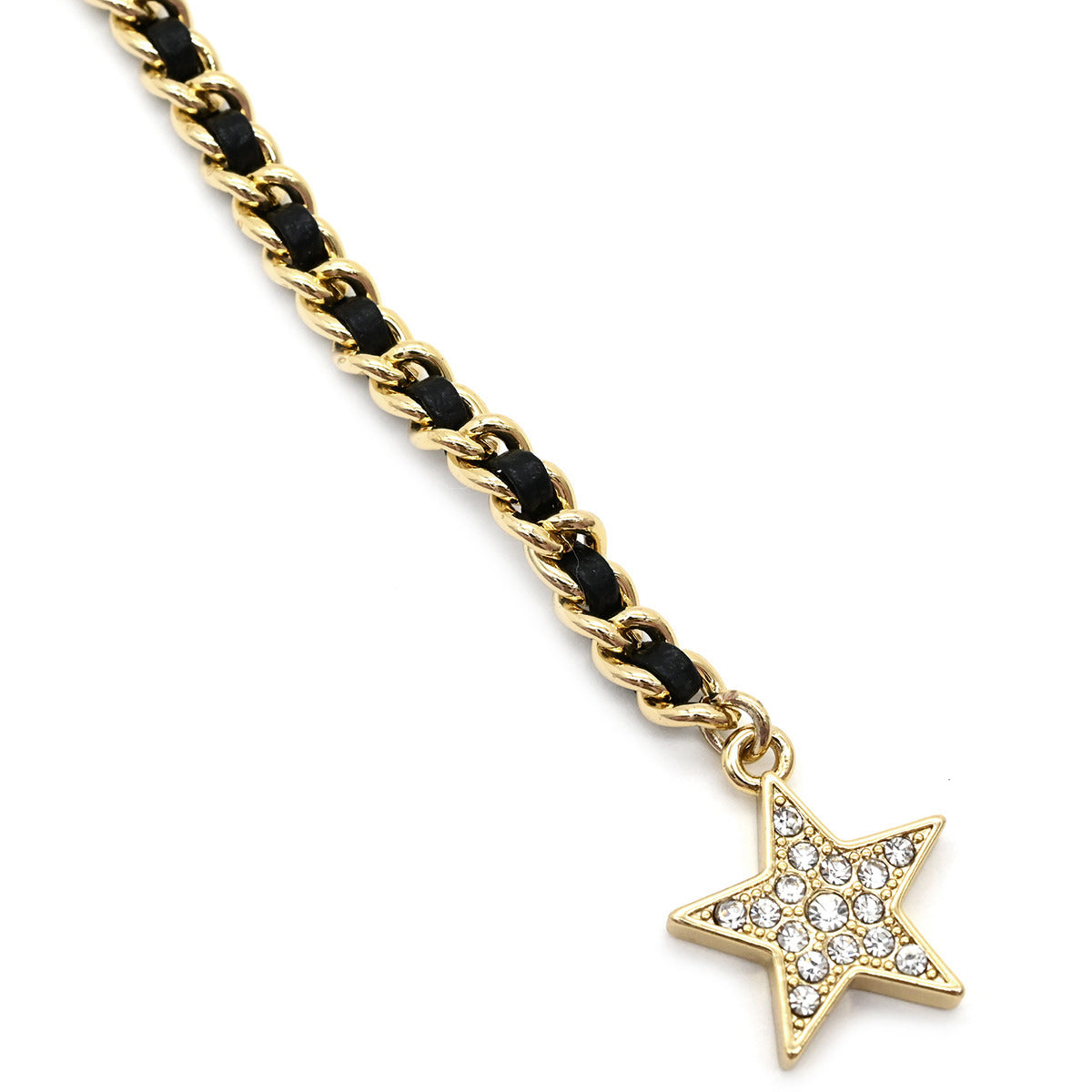 CHANEL シャネル ココマーク スター ピアス ラインストーン シャネル CHANEL ココマーク スター ブラック×ゴールド GP レザー
