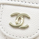 シャネル CHANEL マトラッセ ロング フラップ ウォレット ホワイト キャビアスキン 長財布 シャンパンゴールド金具 白 ココマーク