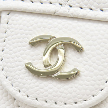 シャネル CHANEL マトラッセ ロング フラップ ウォレット ホワイト キャビアスキン 長財布 シャンパンゴールド金具 白 ココマーク