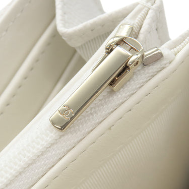 シャネル CHANEL マトラッセ ロング フラップ ウォレット ホワイト キャビアスキン 長財布 シャンパンゴールド金具 白 ココマーク