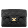 シャネル Chanel マトラッセ コンパクトウォレット AP0230 ブラック キャビアスキン 三つ折り財布 ゴールド金具 ココマーク ミニ財布